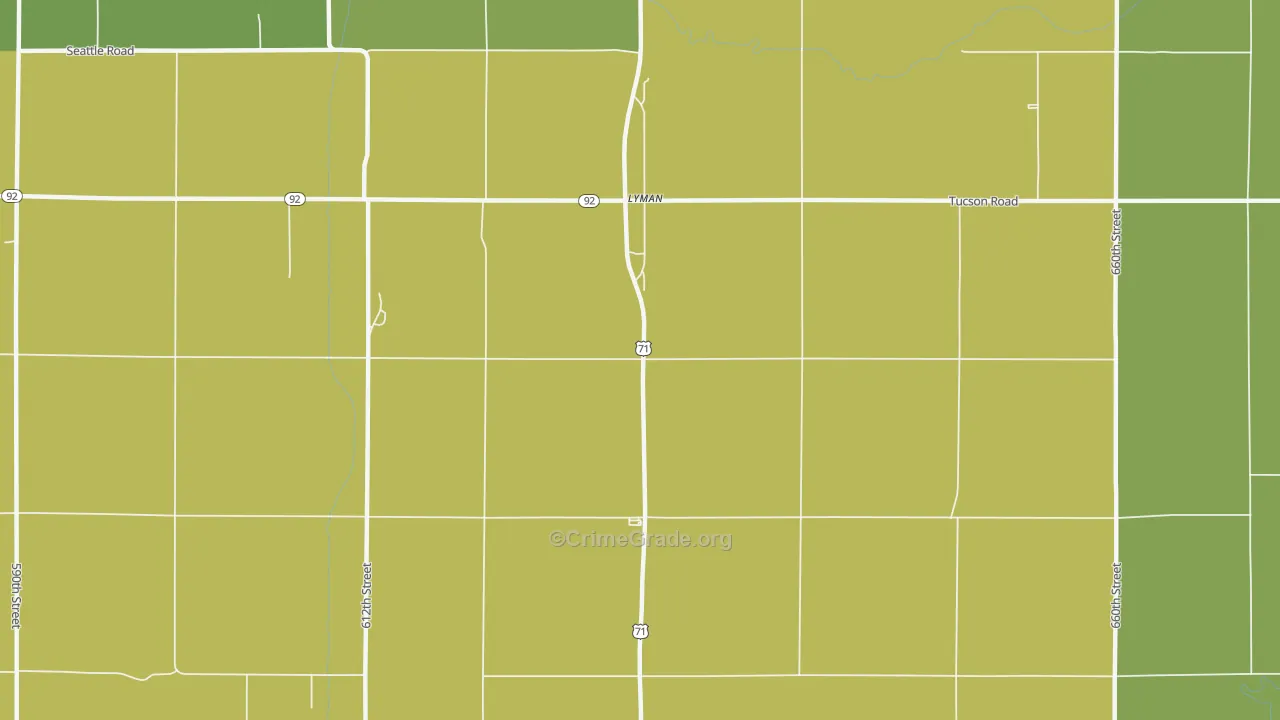 Lyman, IA Map of Assault Rates