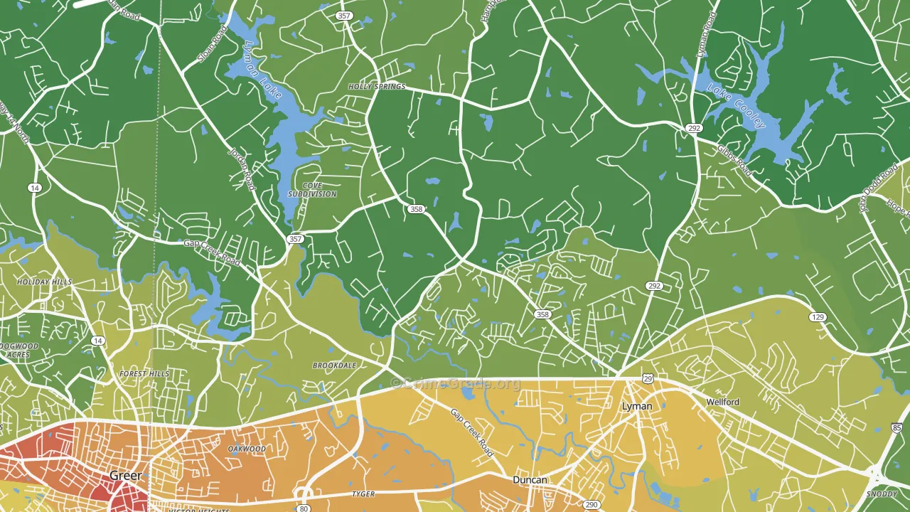 Lyman, SC Map of Assault Rates
