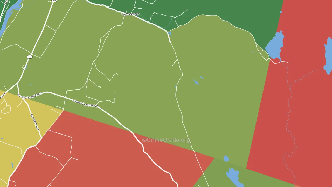 Lyme Center, NH Map of Assault Rates