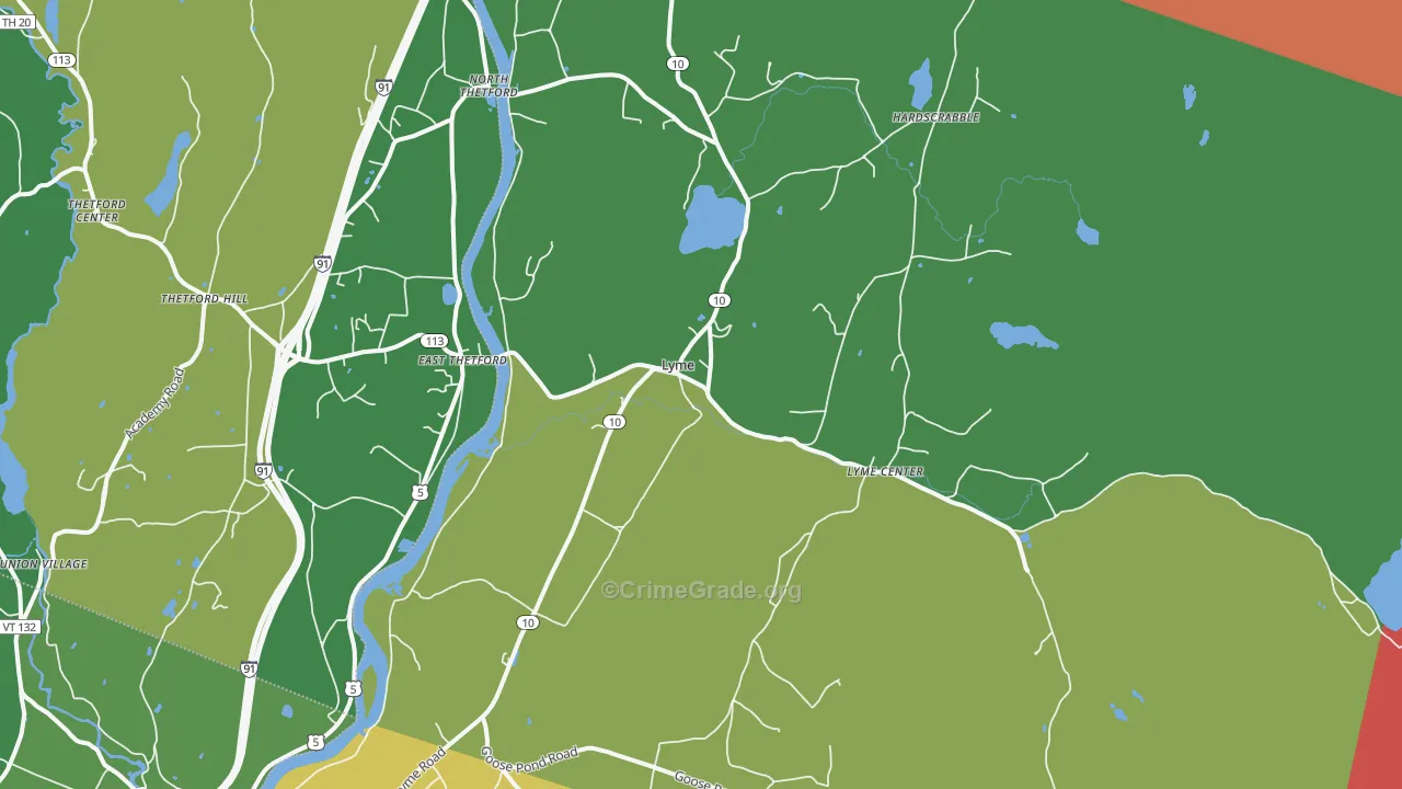 Lyme, NH Map of Assault Rates