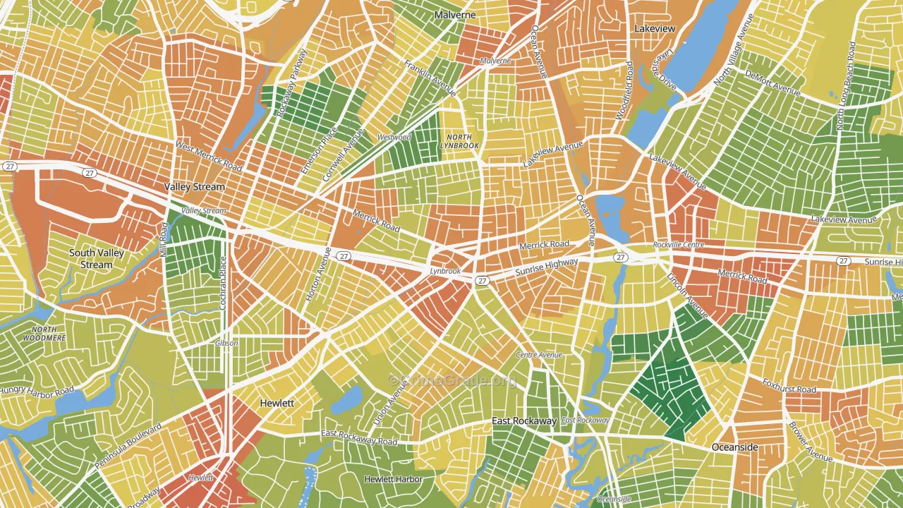 Lynbrook, NY Map of Assault Rates