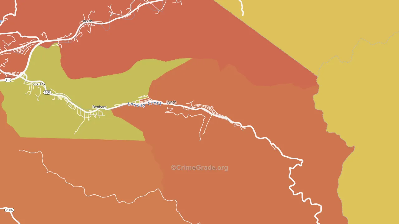 Lynch, KY Map of Assault Rates