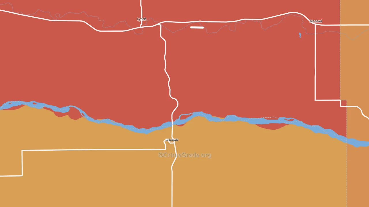 Lynch, NE Map of Assault Rates