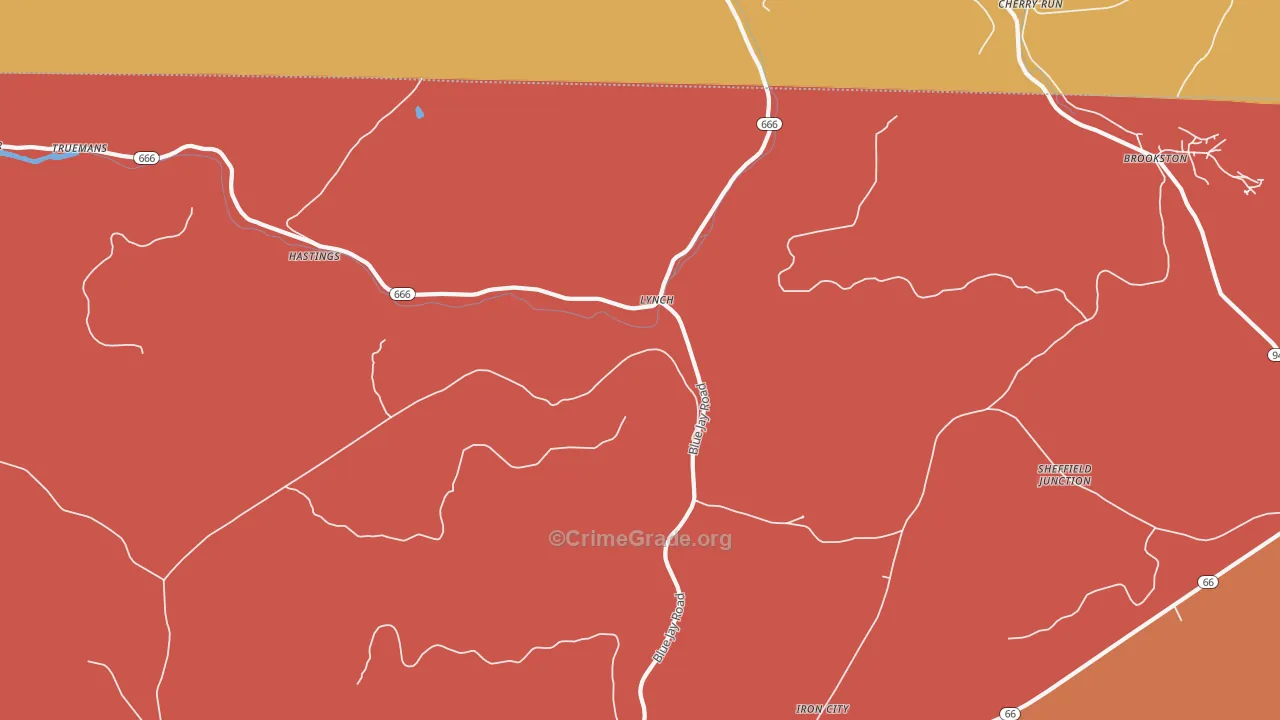 Lynch, PA Map of Assault Rates