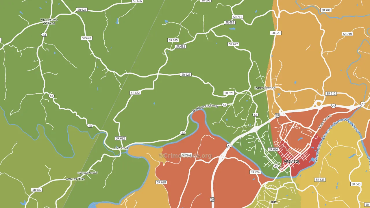 Lynch Station, VA Map of Assault Rates