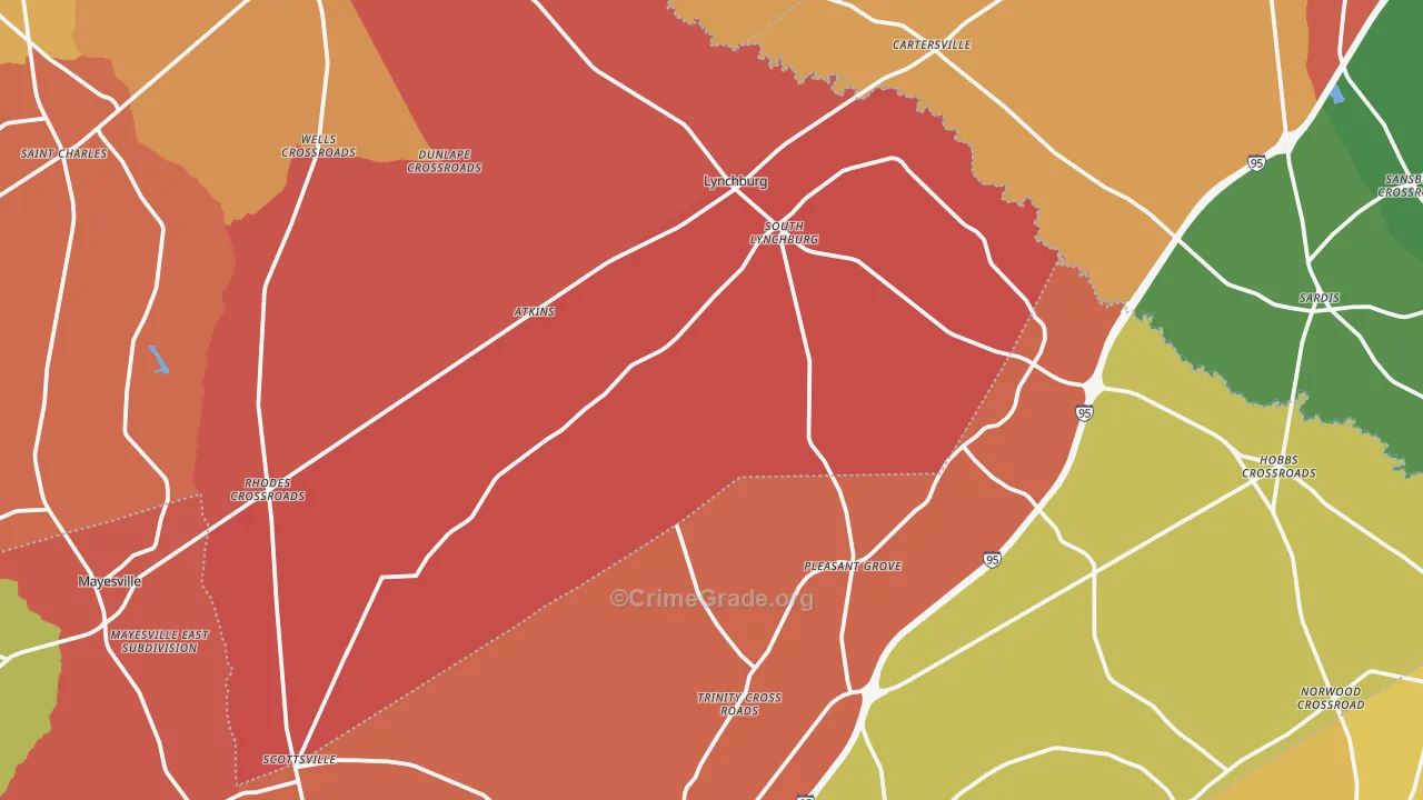 Lynchburg, SC Map of Assault Rates