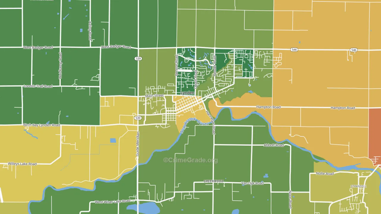 Lynden, WA Map of Assault Rates