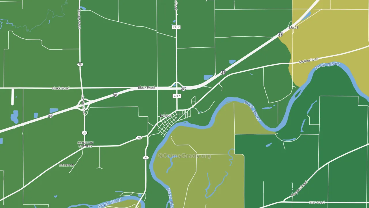 Lyndon, IL Map of Assault Rates