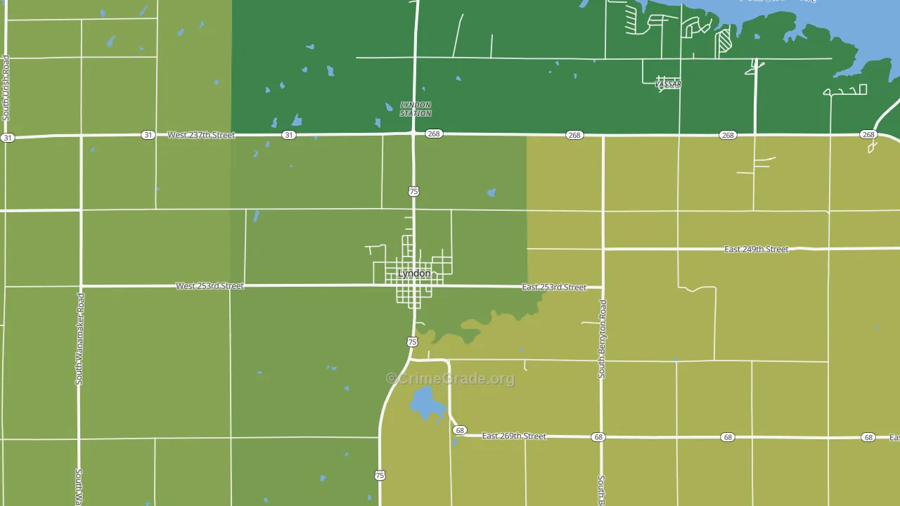 Lyndon, KS Map of Assault Rates