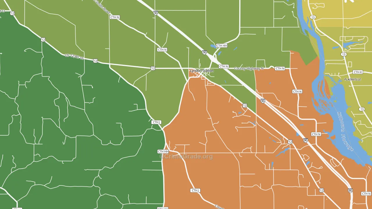Lyndon Station, WI Map of Assault Rates