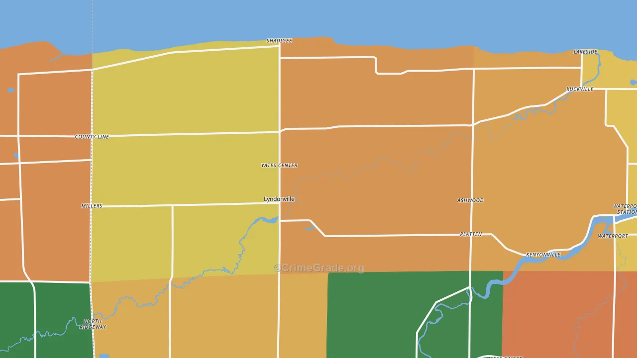 Lyndonville, NY Map of Assault Rates