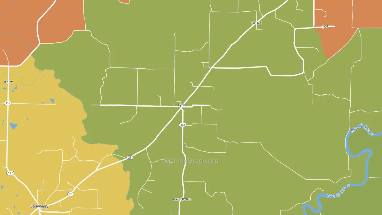 Lynn, AR Map of Assault Rates