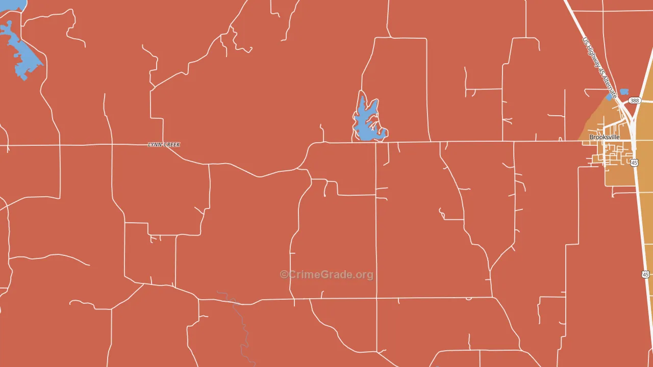 Lynn Creek, MS Map of Assault Rates