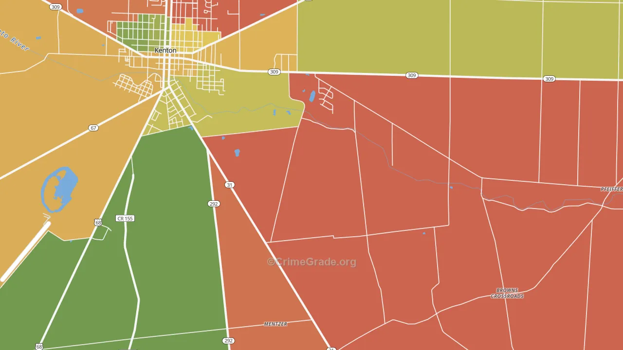 Lynn, OH Map of Assault Rates