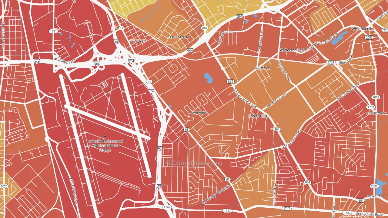 Lynnview, KY Map of Assault Rates