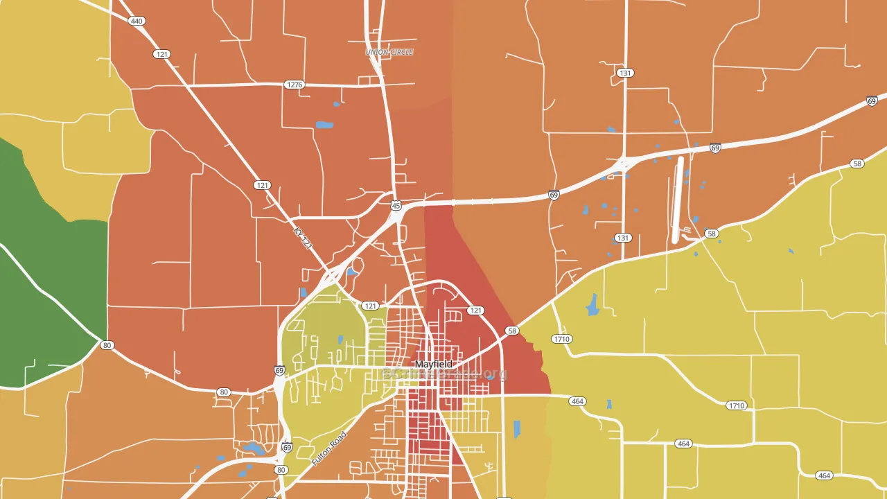 Lynnville, KY Map of Assault Rates