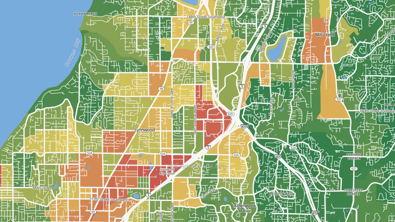 Lynnwood, WA Map of Assault Rates