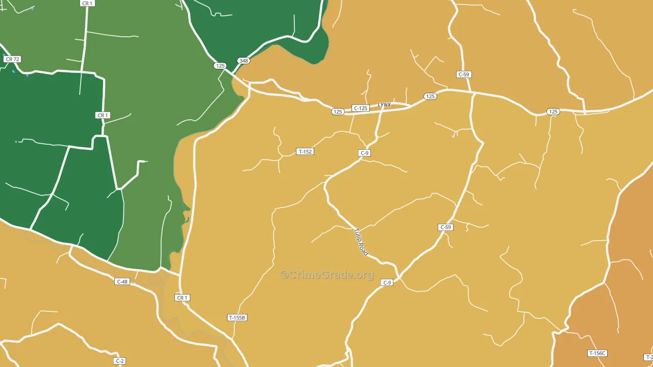 Lynx, OH Map of Assault Rates
