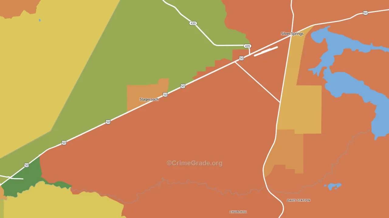 Lyon County, NV Map of Assault Rates