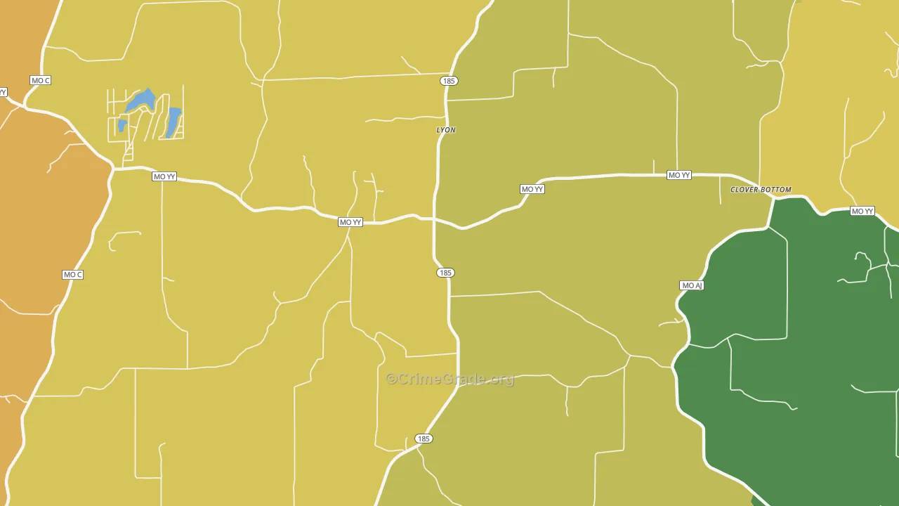 Lyon, MO Map of Assault Rates