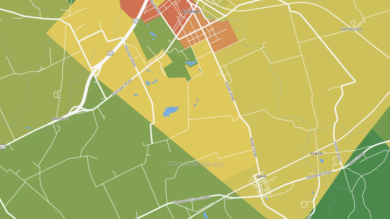 Lyon Station, PA Map of Assault Rates