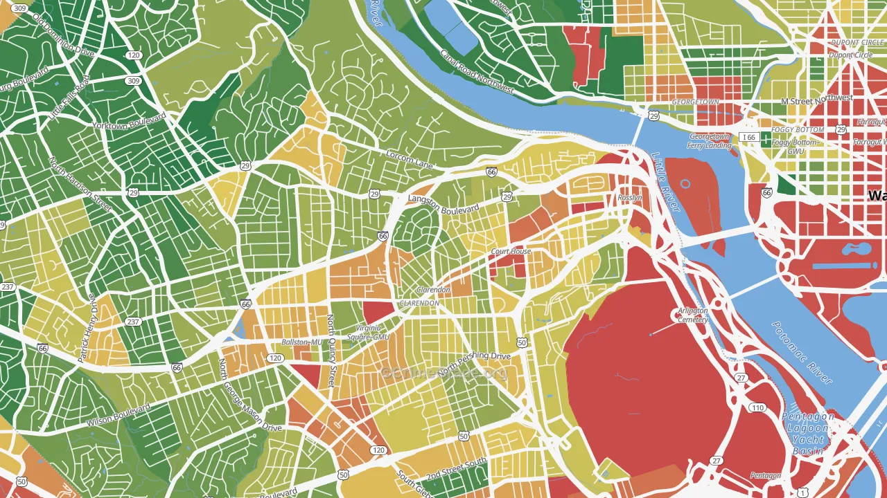 Lyon Village, Arlington, VA Map of Assault Rates