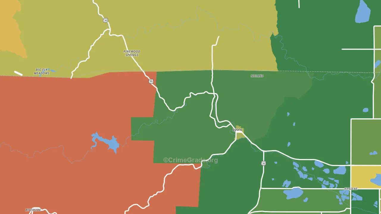 Lyons, CO Map of Assault Rates
