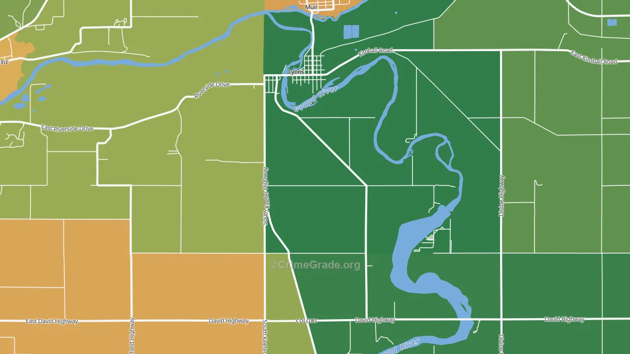 Lyons, MI Map of Assault Rates