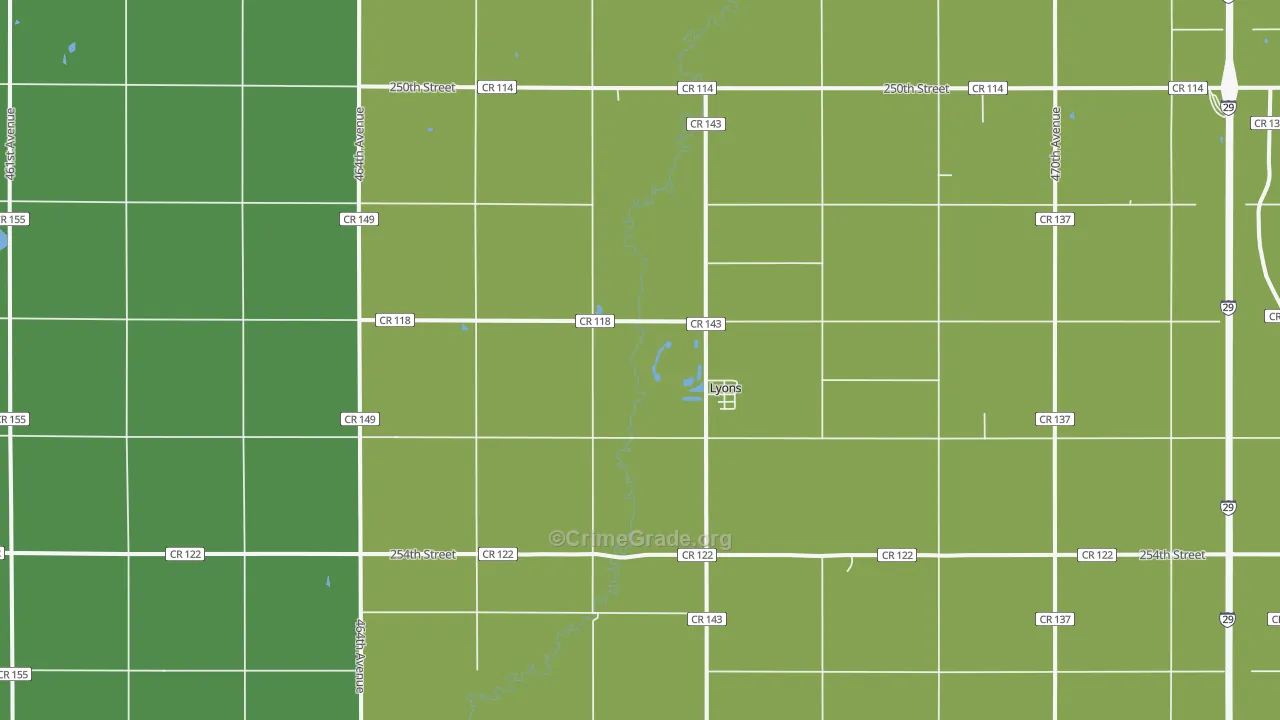 Lyons, SD Map of Assault Rates