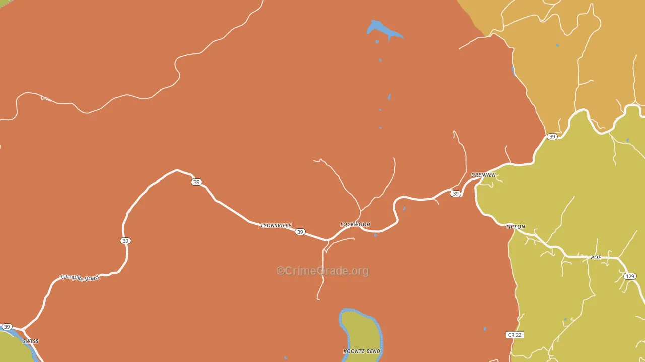 Lyonsville, WV Map of Assault Rates