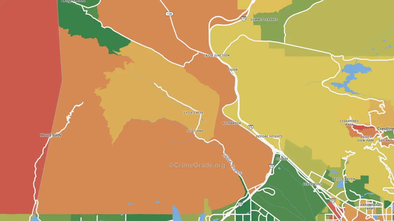 Lytle Creek, CA Map of Assault Rates