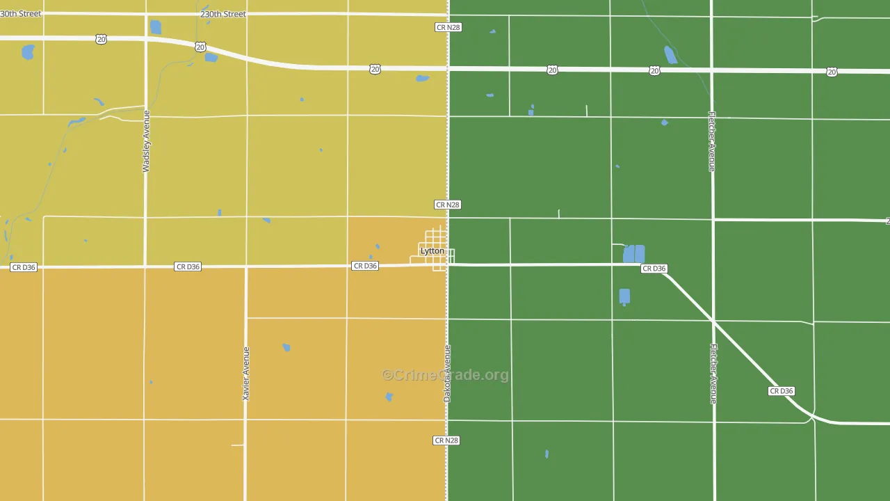 Lytton, IA Map of Assault Rates