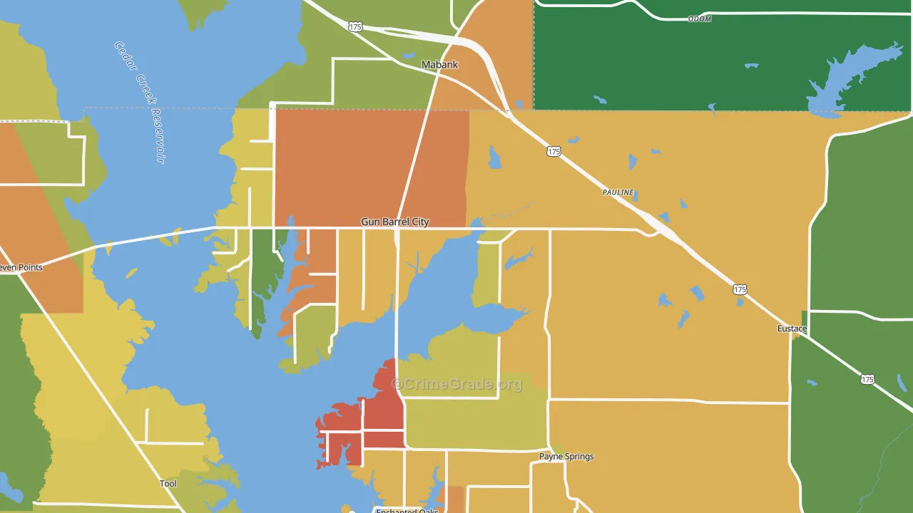 Mabank, TX Map of Assault Rates