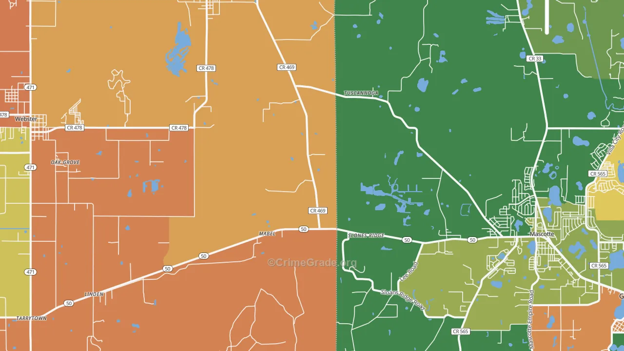 Mabel, FL Map of Assault Rates