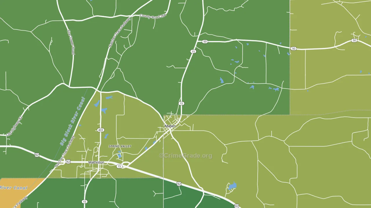 Maben, MS Map of Assault Rates
