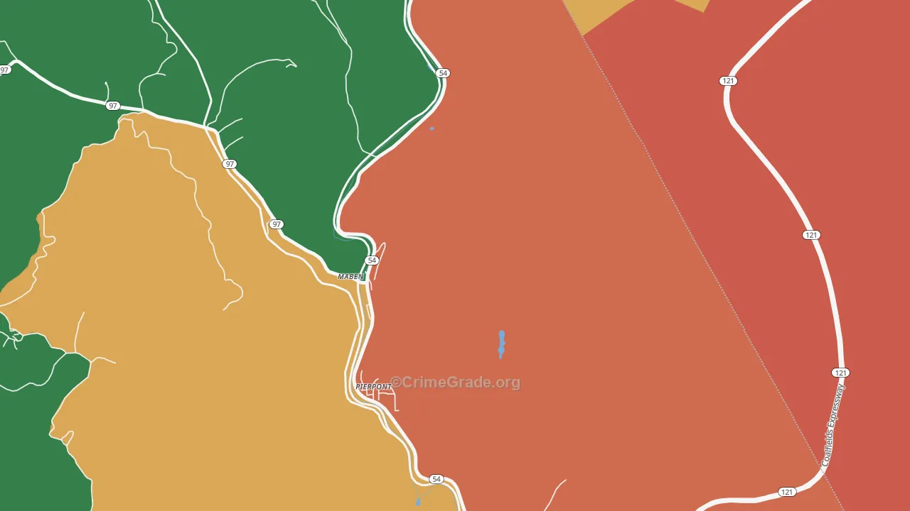Maben, WV Map of Assault Rates