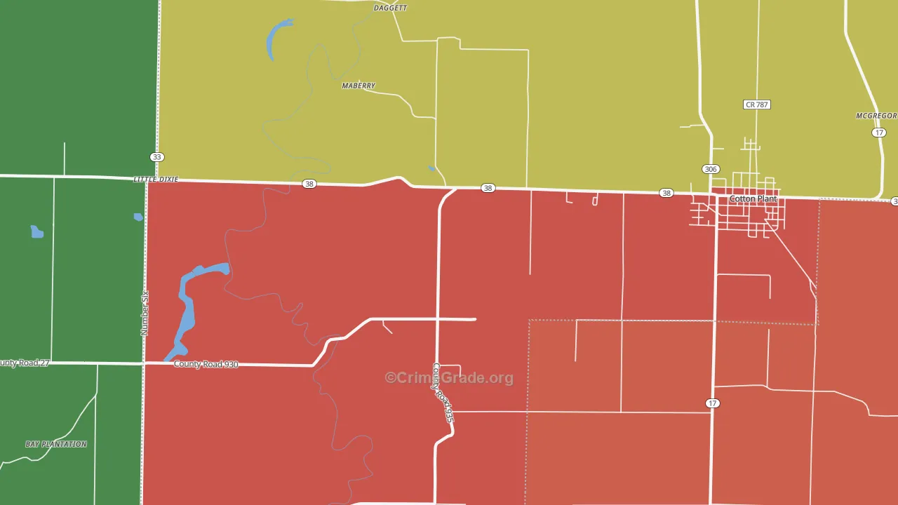 Maberry, AR Map of Assault Rates