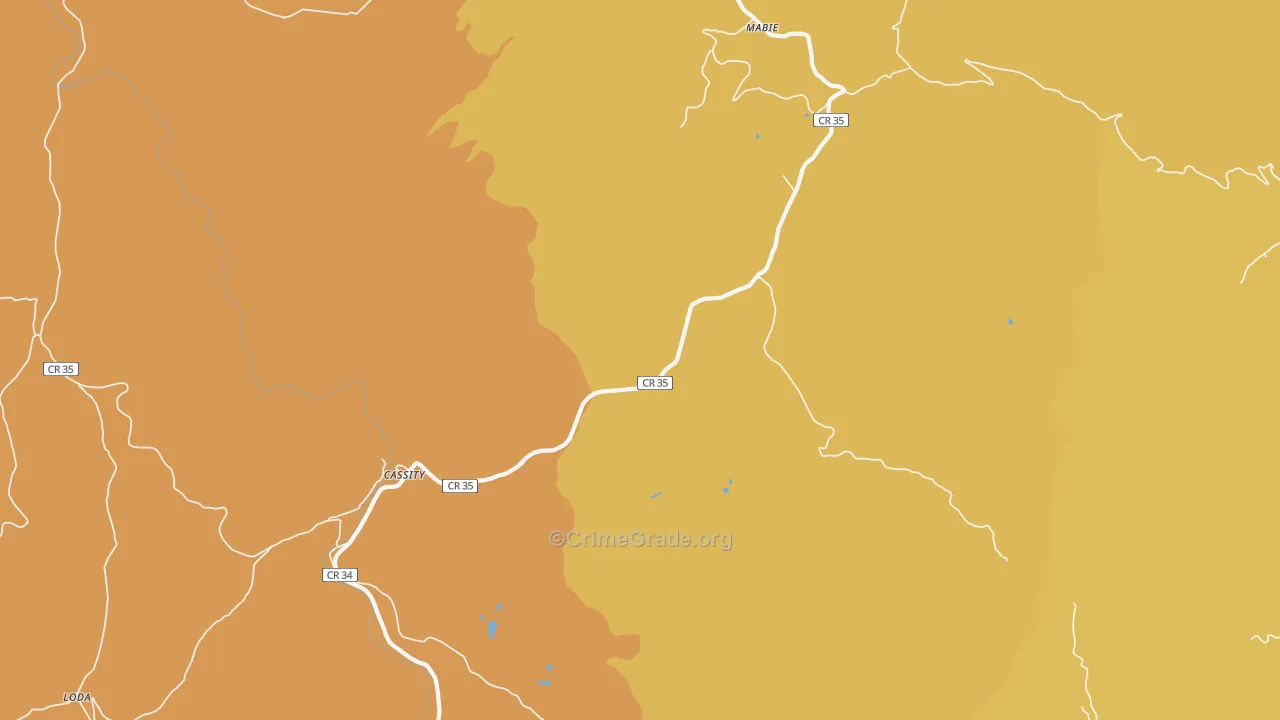 Mabie, WV Map of Assault Rates