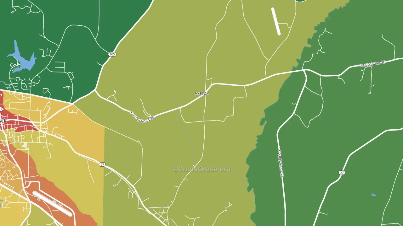 Mabson, AL Map of Assault Rates