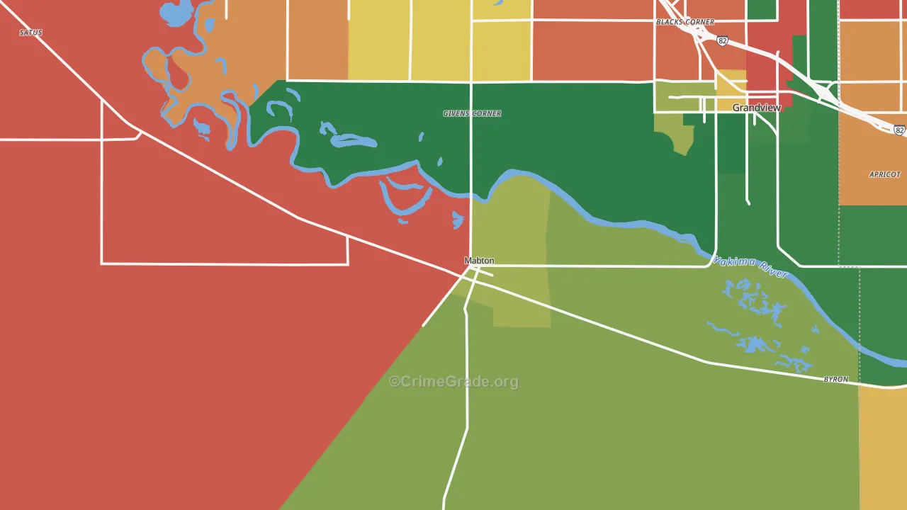 Mabton, WA Map of Assault Rates
