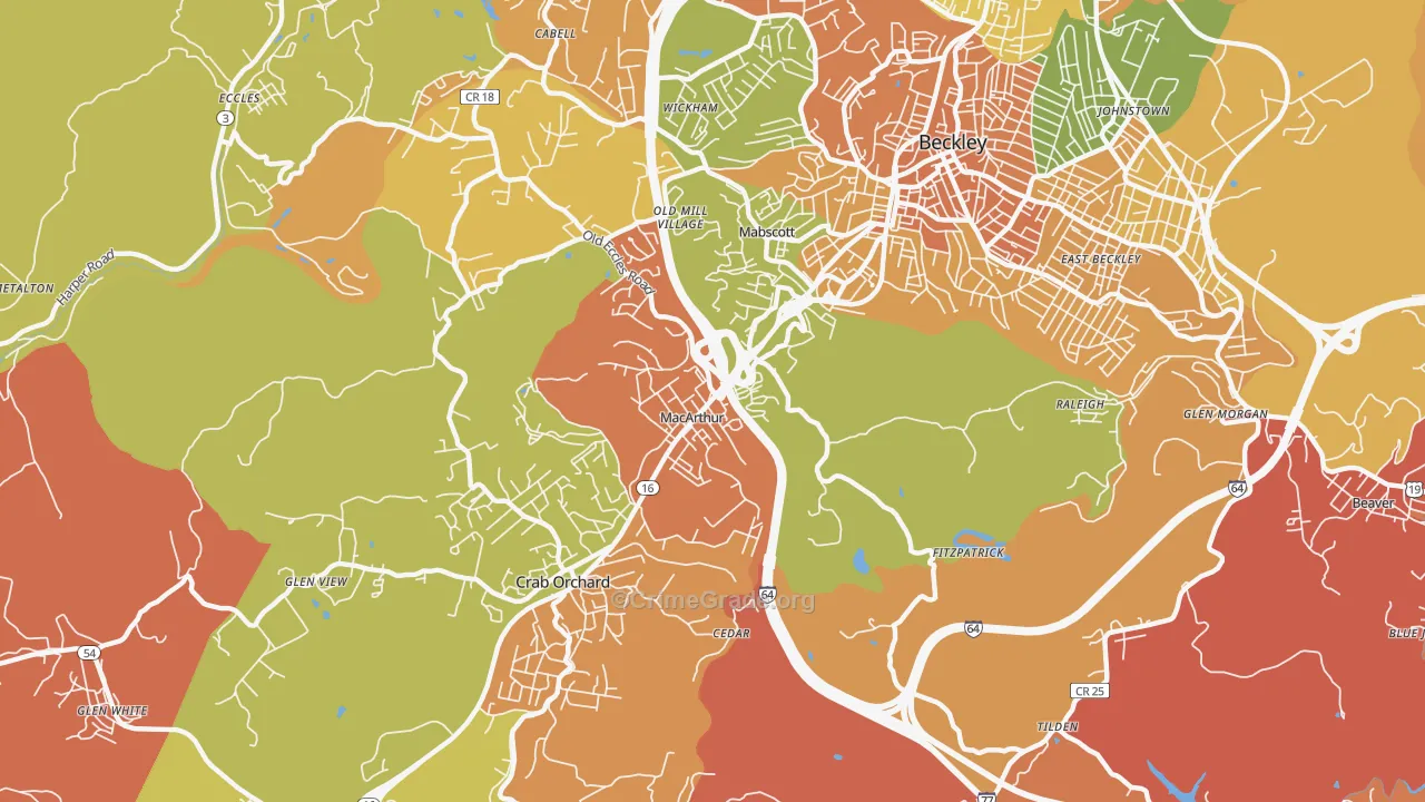 MaCarthur, WV Map of Assault Rates