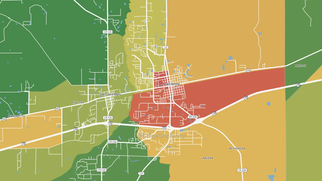 Macclenny, FL Map of Assault Rates