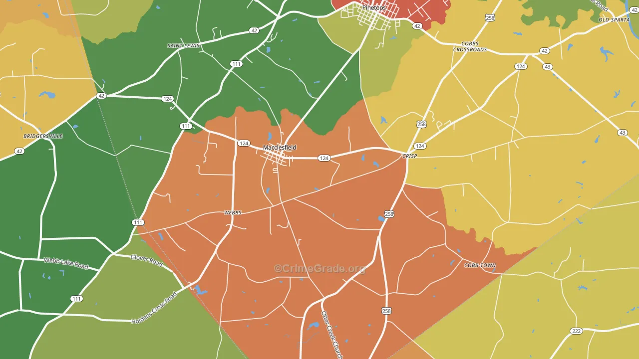 Macclesfield, NC Map of Assault Rates