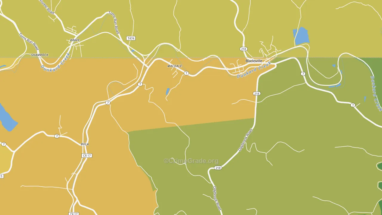 MacDale, WV Map of Assault Rates