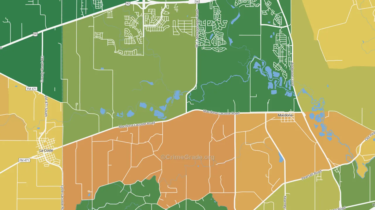 Macdona, TX Map of Assault Rates