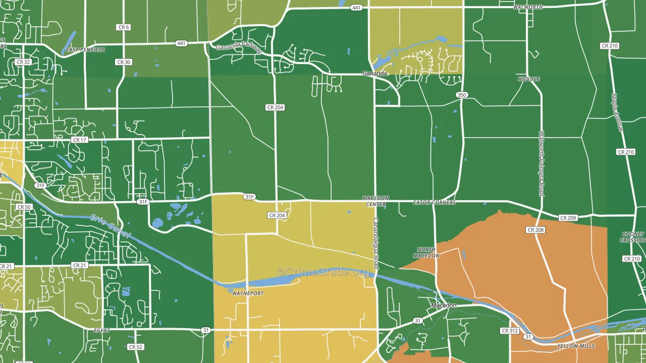 Macedon, NY Map of Assault Rates