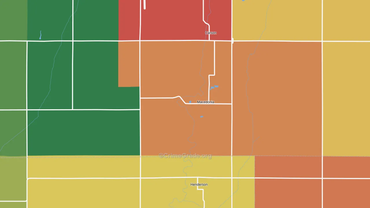 Macedonia, IA Map of Assault Rates