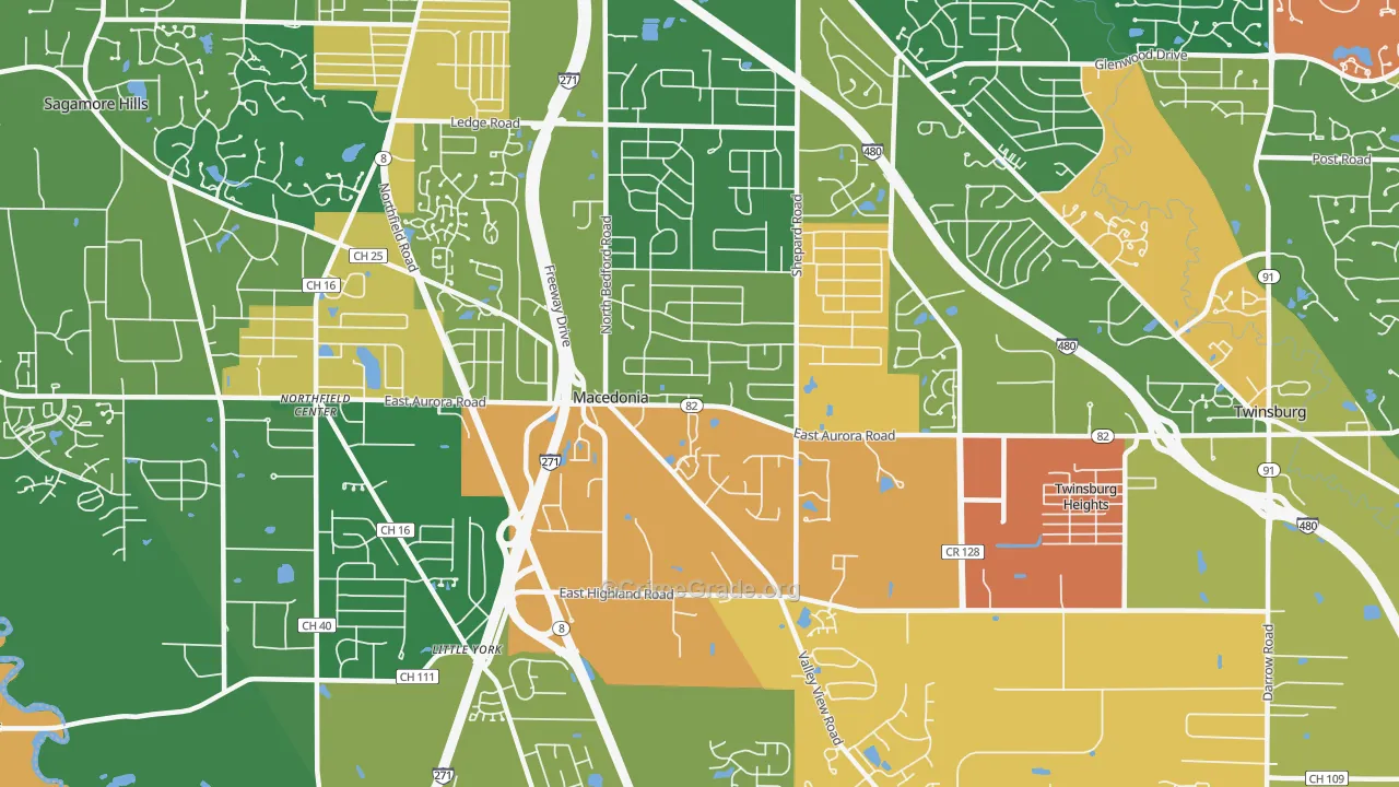 Macedonia, OH Map of Assault Rates