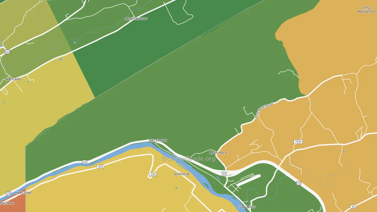 Macedonia, PA Map of Assault Rates