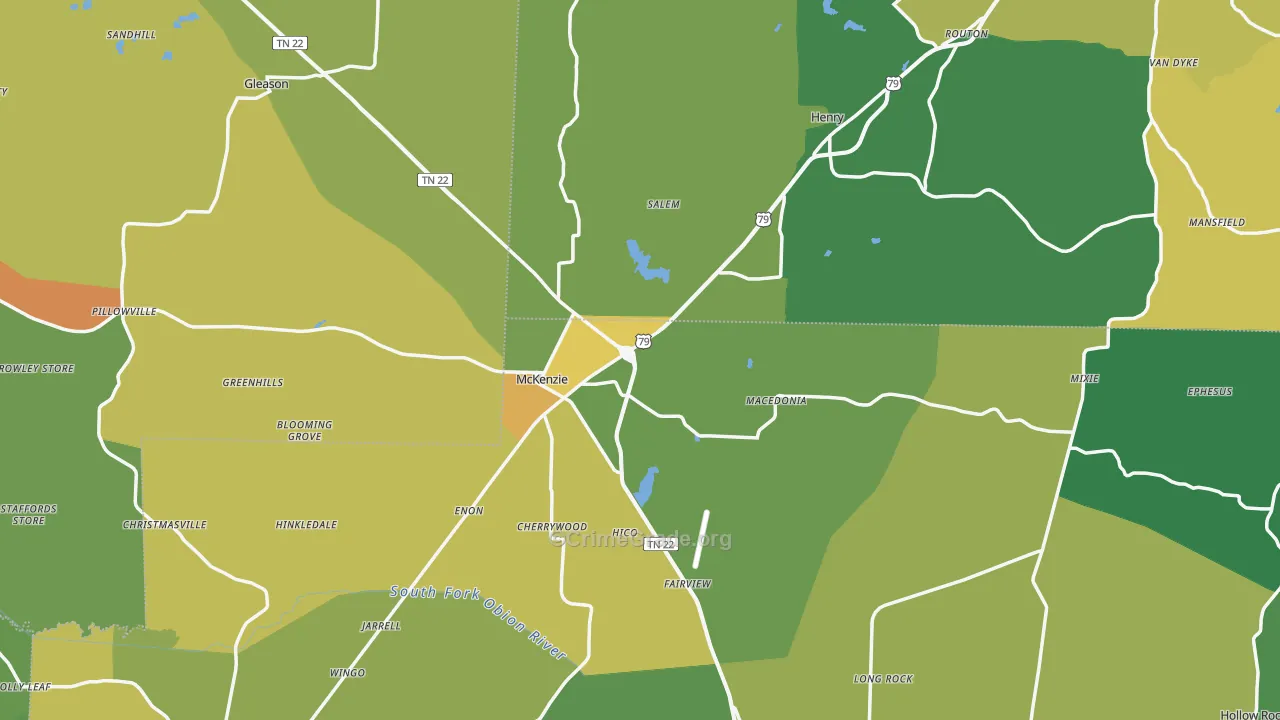 Macedonia, TN Map of Assault Rates